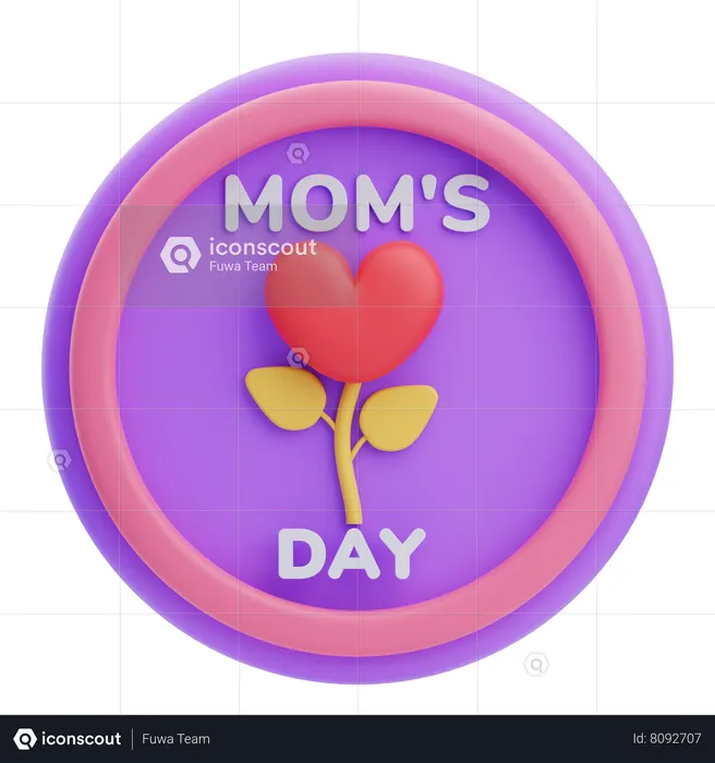 Moms Day Pin  3D Icon