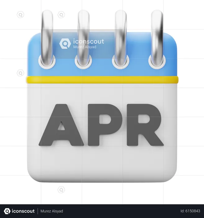 Monat April  3D Icon