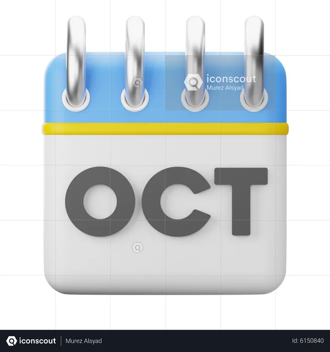 Monat Oktober  3D Icon