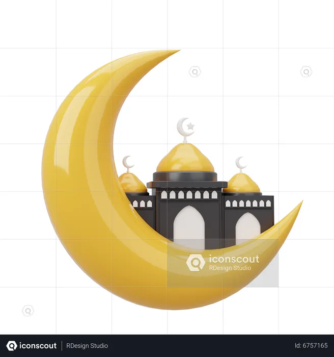 Mond und Moschee  3D Icon