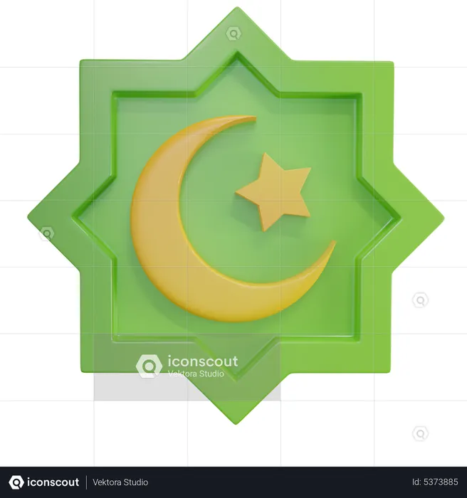 Mond- und Sternsymbol  3D Icon