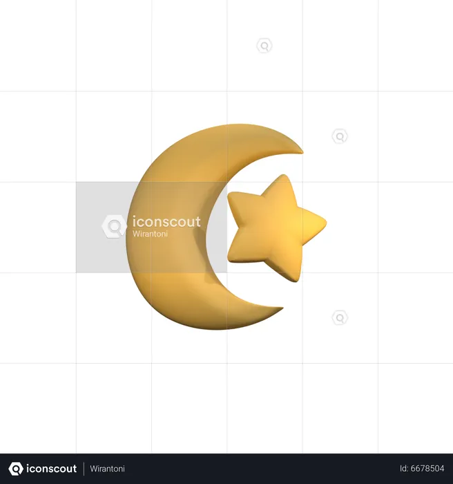 Mond und Sterne  3D Icon