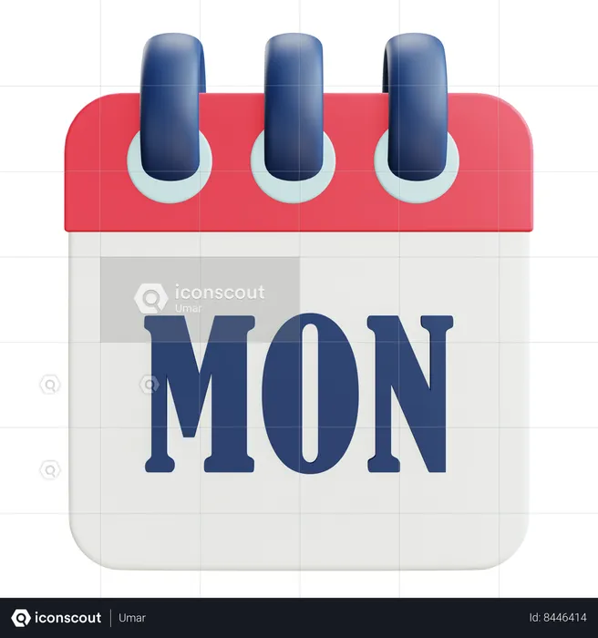Monday  3D Icon