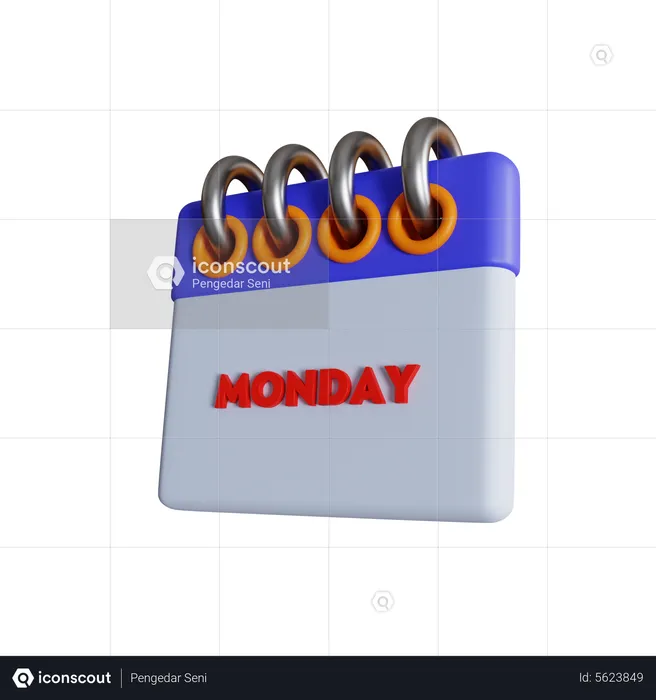 Monday  3D Icon