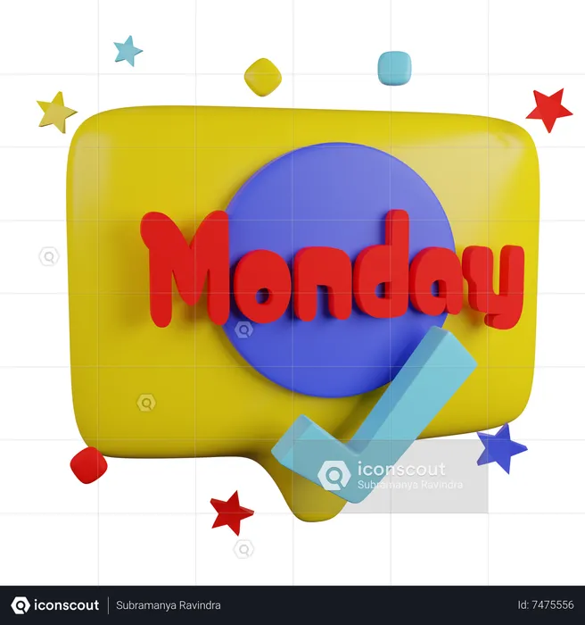 Monday  3D Icon