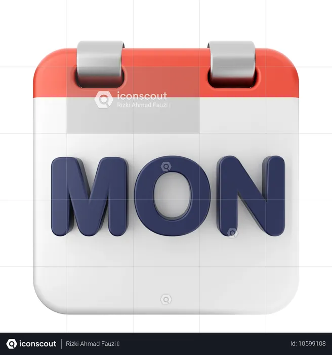 Monday Calendar  3D Icon