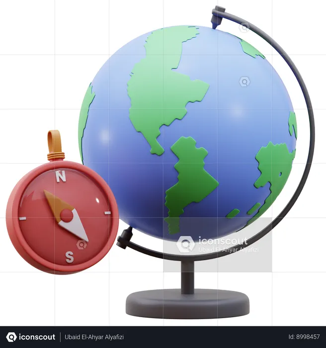 Globe mondial  3D Icon