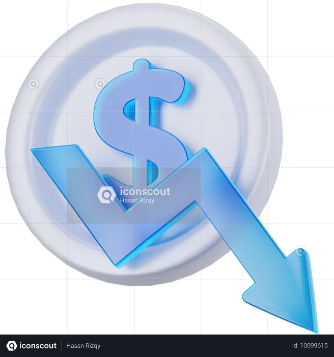 Moneda abajo  3D Icon