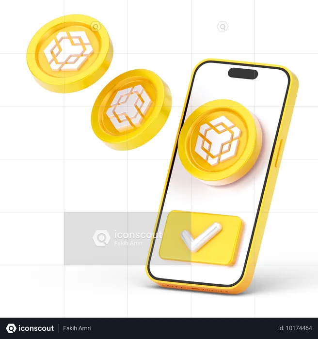 Moneda binance en línea  3D Icon