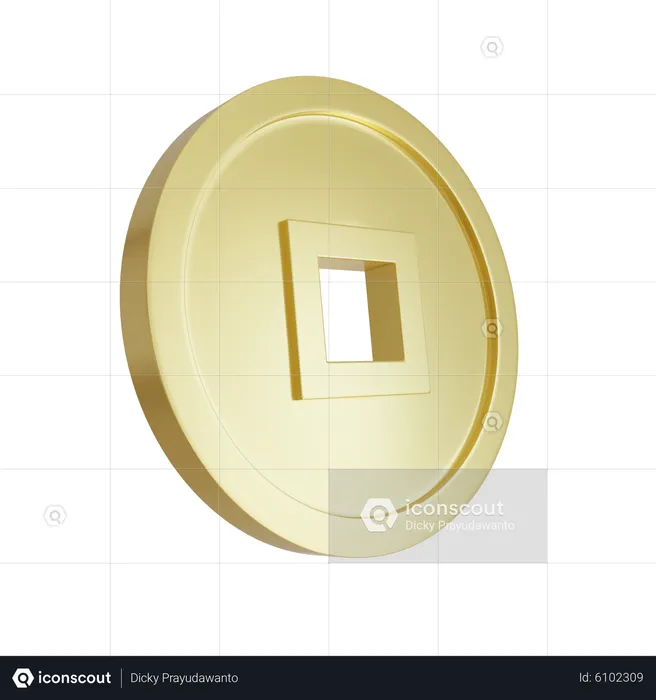 Moneda china  3D Icon