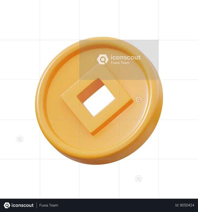 Moneda china  3D Icon