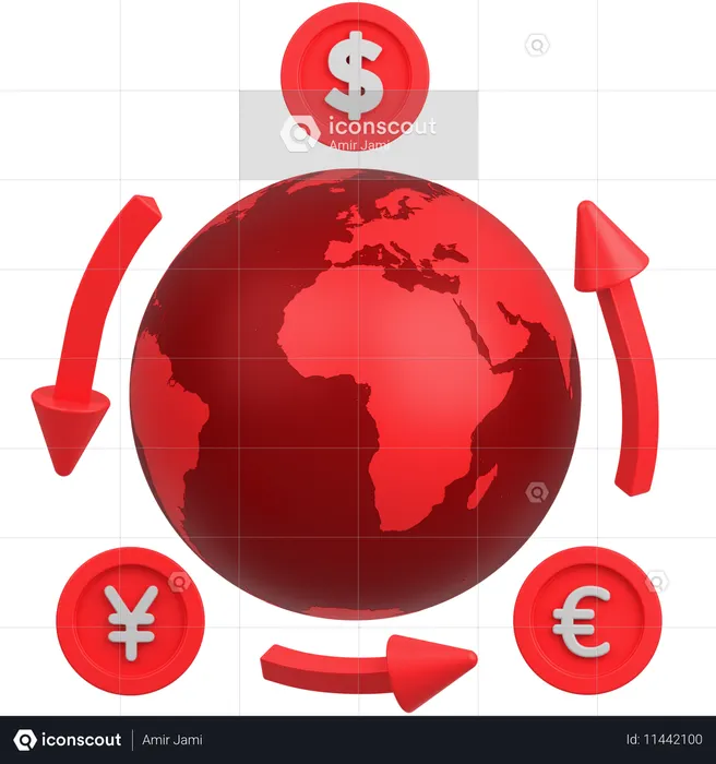 Moneda de comercio mundial  3D Icon