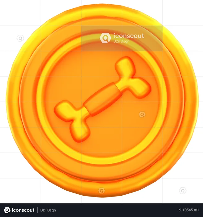 Moneda de hueso  3D Icon