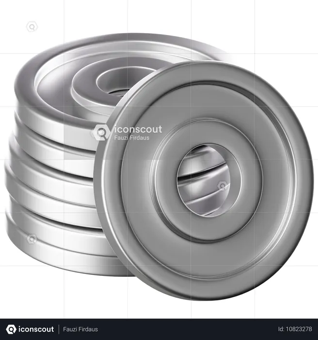 Moneda de plata  3D Icon