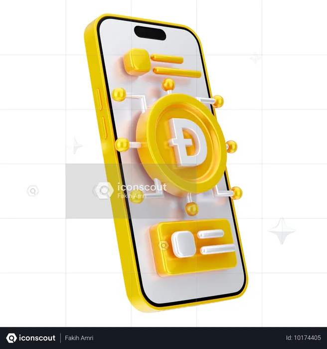 Moneda dogecoin en línea  3D Icon