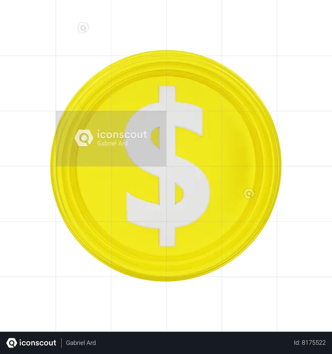 Moneda de dólar  3D Icon