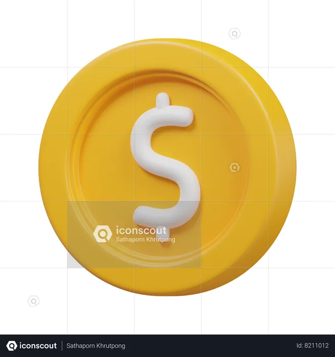 Moneda de dólar  3D Icon