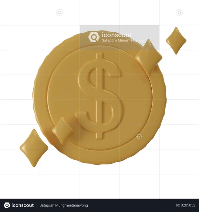 Moneda de dólar  3D Icon