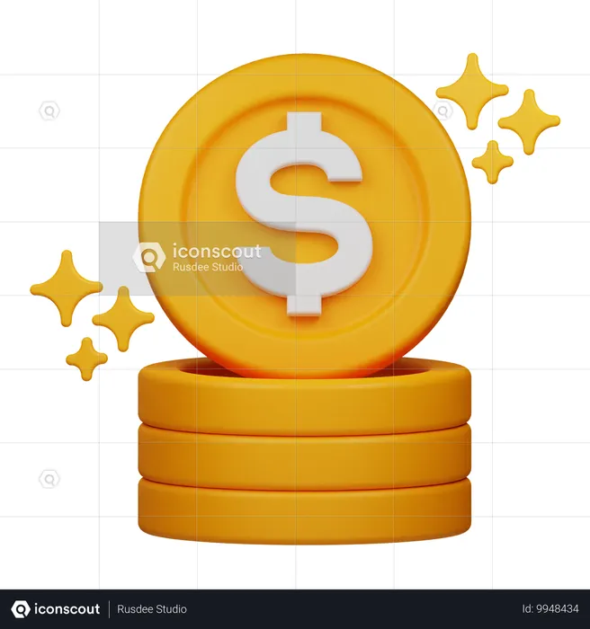 Moneda de dólar  3D Icon