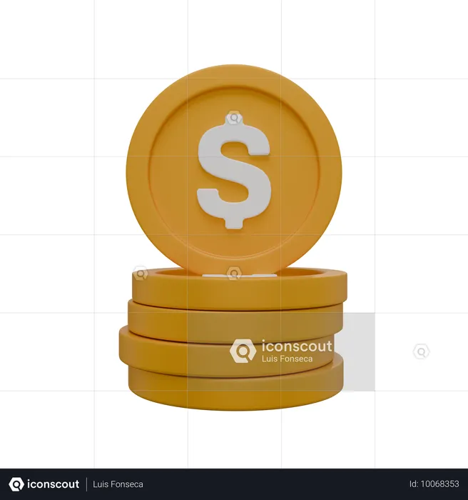 Moneda de dólar  3D Icon