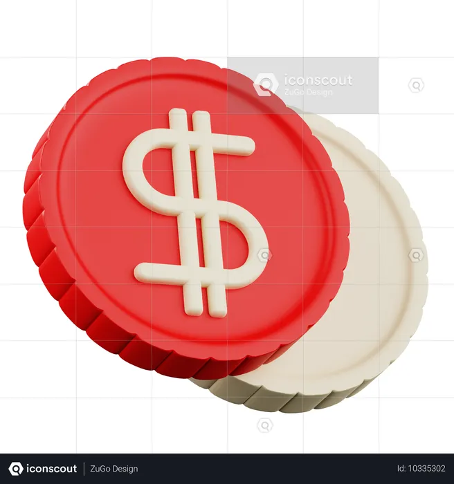 Moneda de un dólar  3D Icon