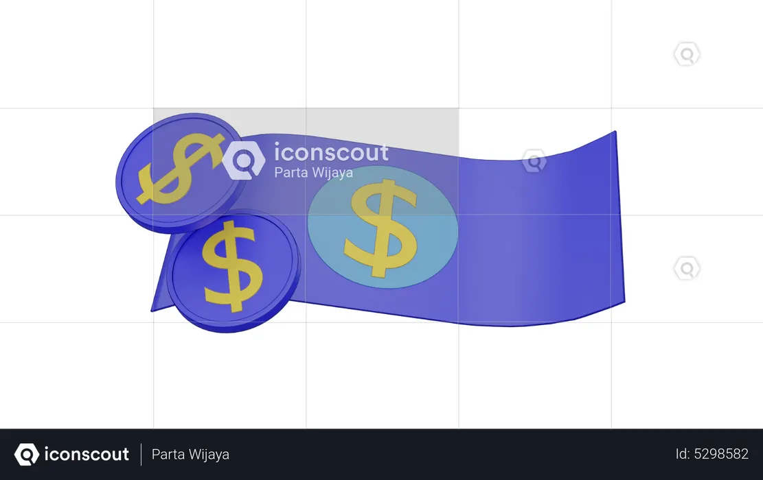 Moneda dólar  3D Icon