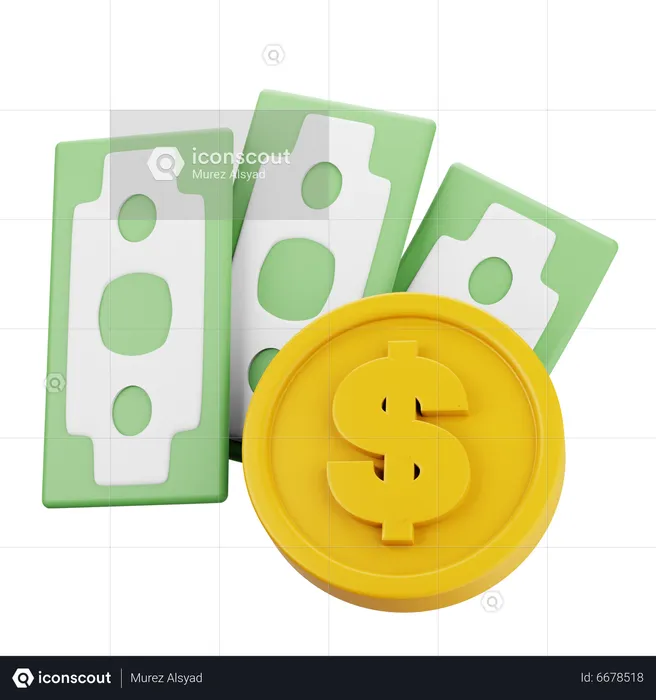 Moneda de dólar  3D Icon