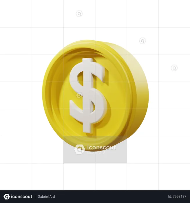 Moneda de dólar  3D Icon