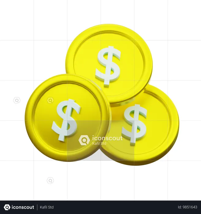 Moneda de dólar  3D Icon