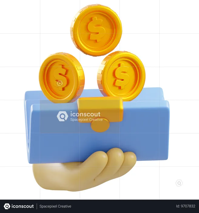 Moneda en efectivo  3D Icon