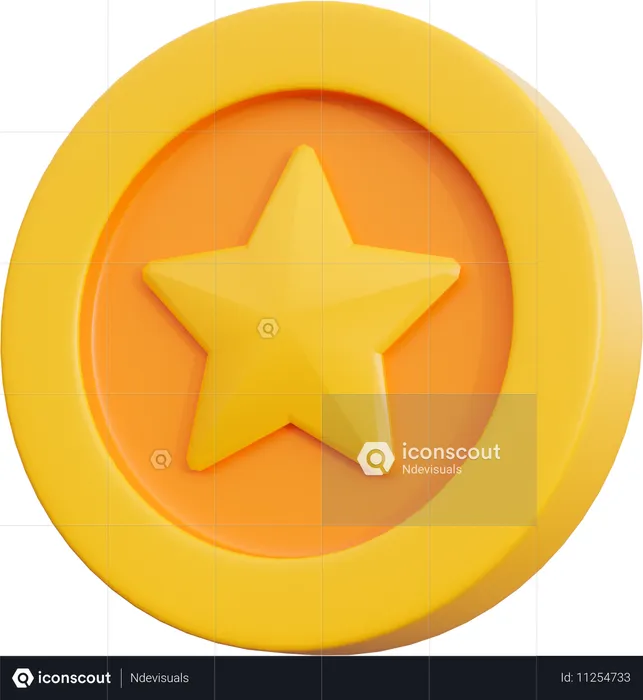 Moneda estrella  3D Icon