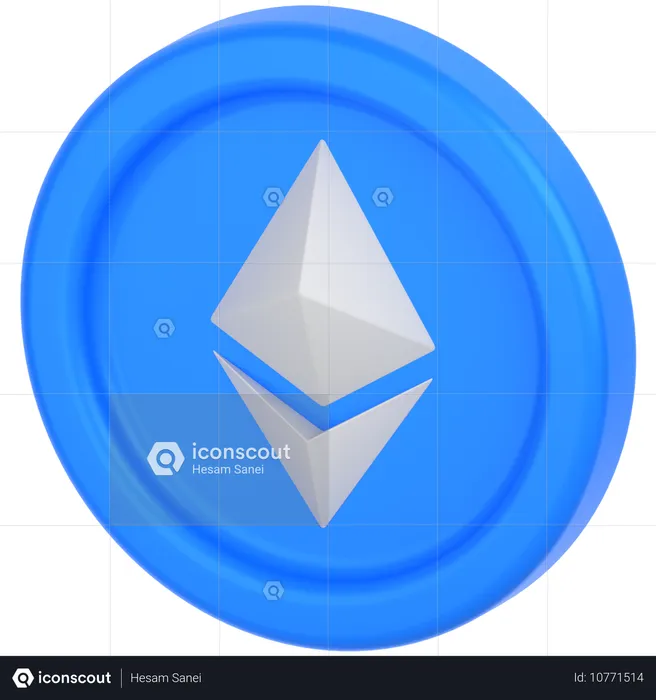 Moneda Etereum  3D Icon