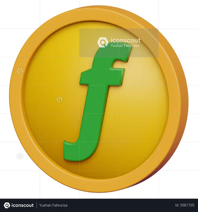 Moneda de florín  3D Icon