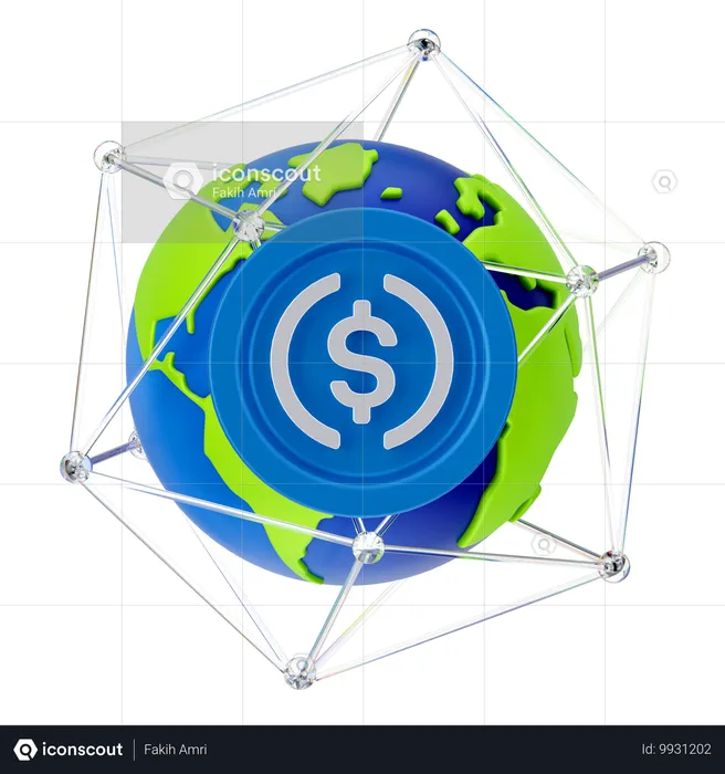 Moneda mundial  3D Icon