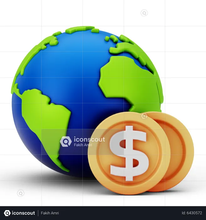 Moneda mundial  3D Icon