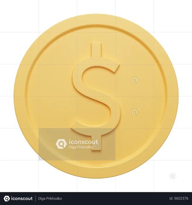 Moneda de oro usd  3D Icon