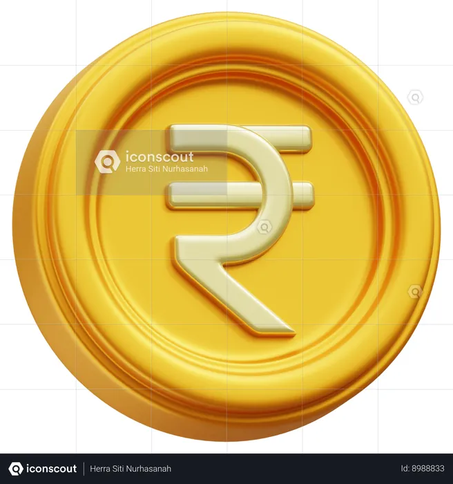 Moneda de rupia  3D Icon