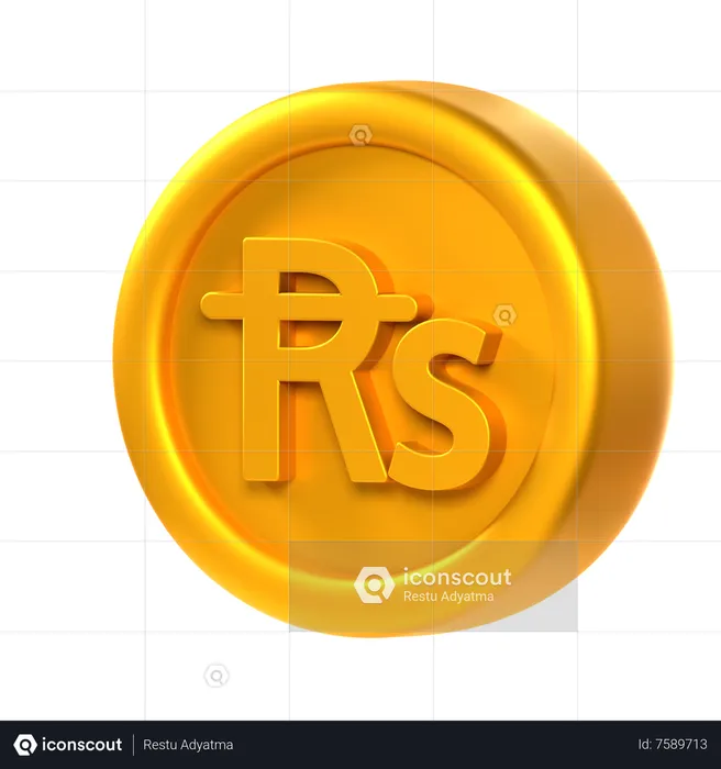 Moneda de rupia de Pakistán  3D Icon