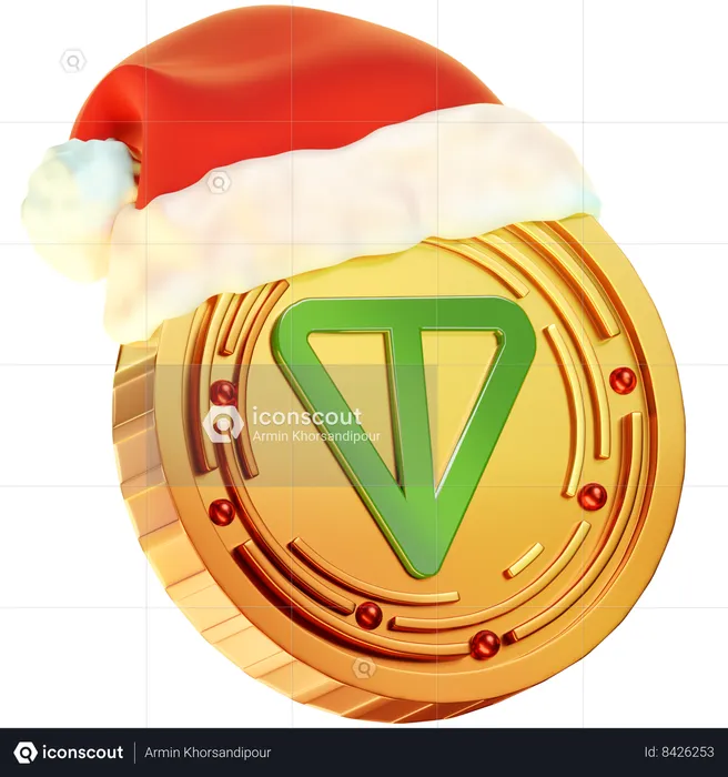 Moneda toncoin de navidad  3D Icon