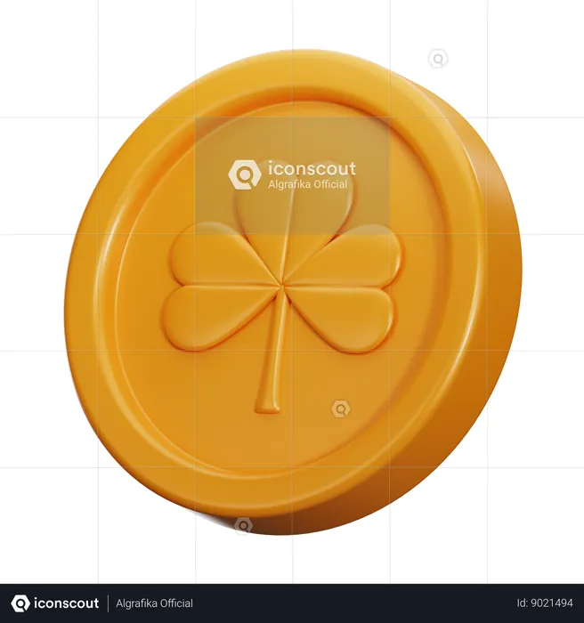 Moneda de trébol  3D Icon