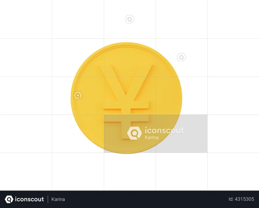 Moneda de yuanes  3D Icon