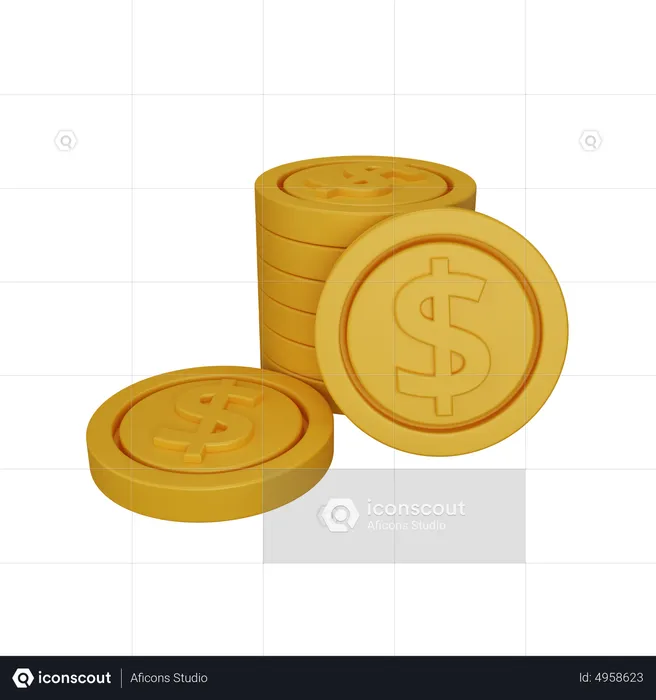 Monedas  3D Icon