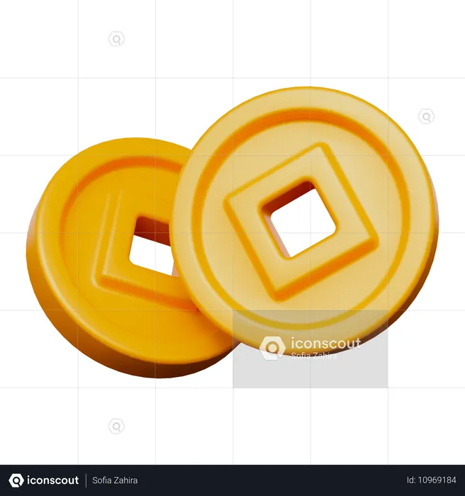 Monedas chinas  3D Icon