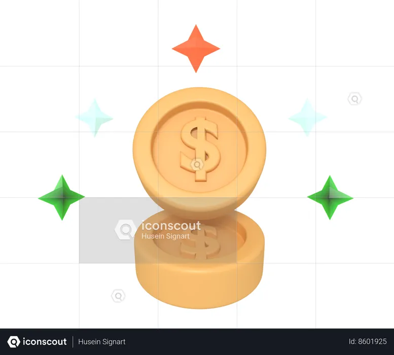 Monedas de un dolar  3D Icon