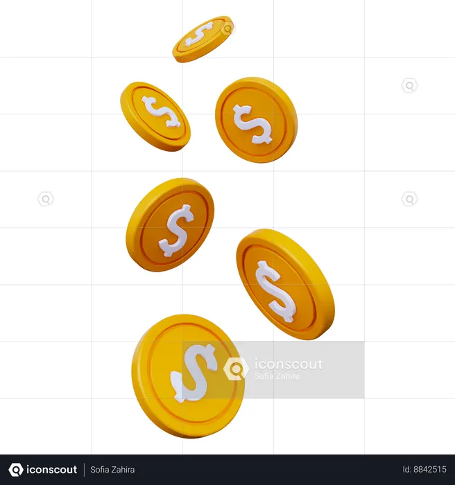 Monedas de un dolar  3D Icon