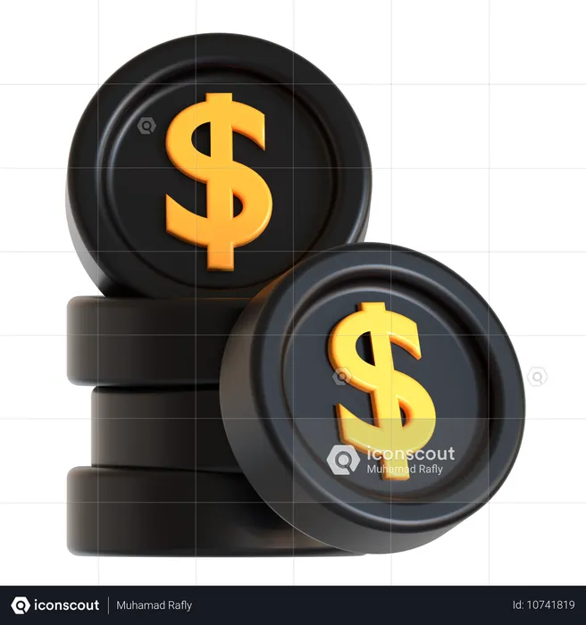 Monedas de un dolar  3D Icon