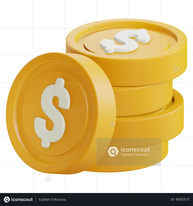 Monedas de un dolar  3D Icon