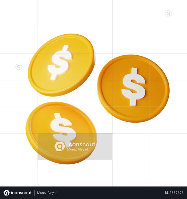 Monedas de un dolar  3D Icon