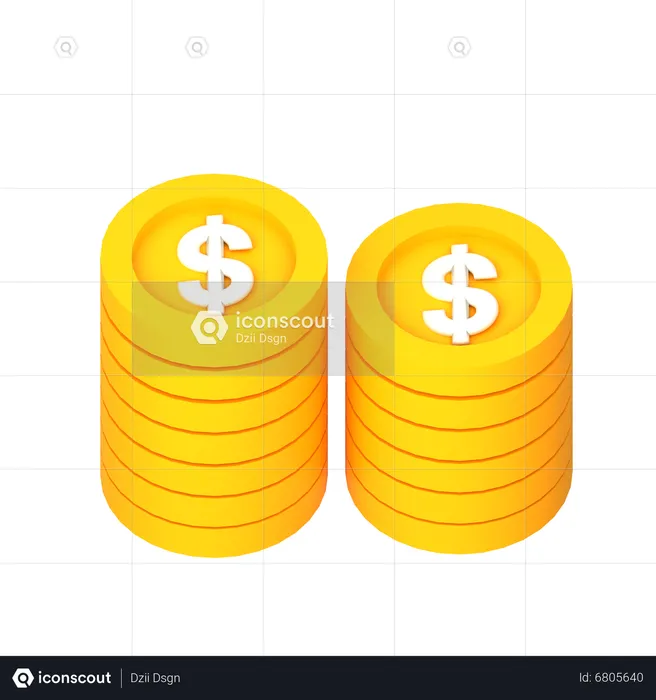 Monedas de un dolar  3D Icon