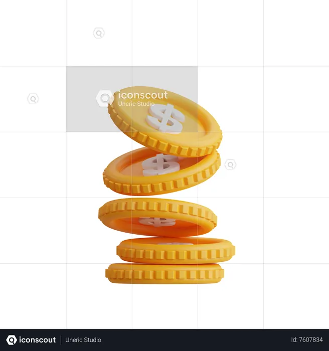 Monedas de un dolar  3D Icon